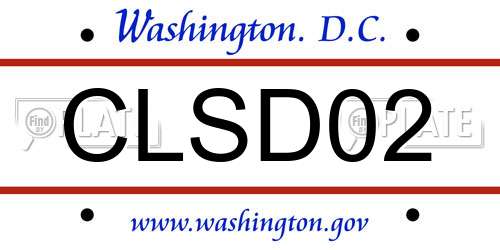 CLSD02 District Of Columbia License Plate
