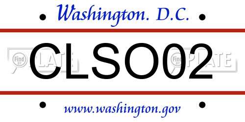 CLSO02 District Of Columbia License Plate