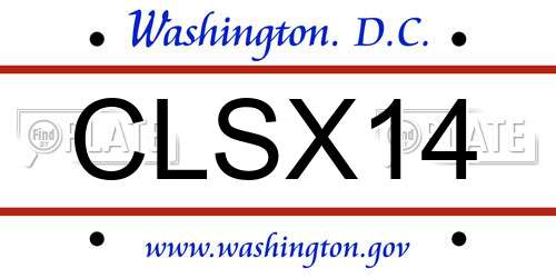 CLSX14 District Of Columbia License Plate