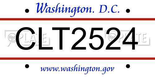 CLT2524 District Of Columbia License Plate