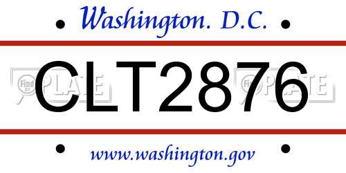 CLT2876 District Of Columbia License Plate