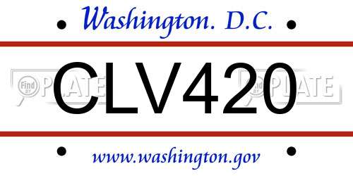 CLV420 District Of Columbia License Plate