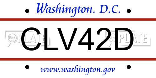 CLV42D District Of Columbia License Plate