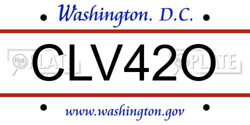 CLV42O District Of Columbia License Plate
