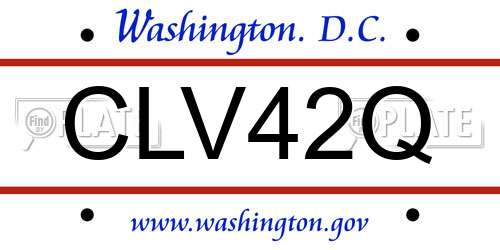 CLV42Q District Of Columbia License Plate