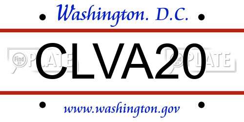 CLVA20 District Of Columbia License Plate