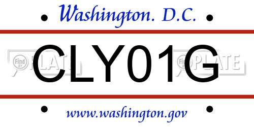 CLY01G District Of Columbia License Plate