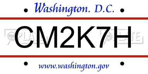CM2K7H District Of Columbia License Plate