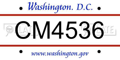 CM4536 District Of Columbia License Plate