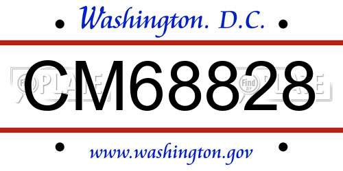 CM68828 District Of Columbia License Plate