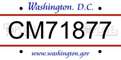 CM71877 District Of Columbia License Plate