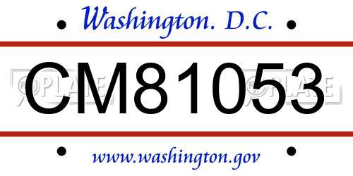 CM81053 District Of Columbia License Plate
