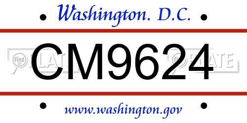 CM9624 District Of Columbia License Plate