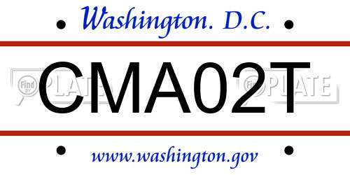 CMA02T District Of Columbia License Plate