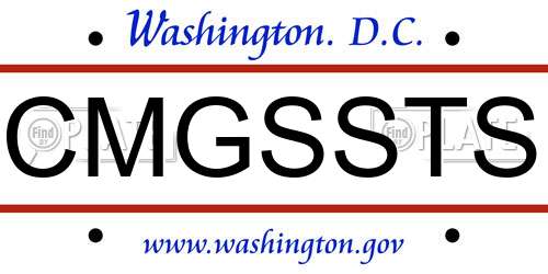 CMGSSTS District Of Columbia License Plate