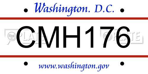 CMH176 District Of Columbia License Plate