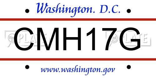 CMH17G District Of Columbia License Plate