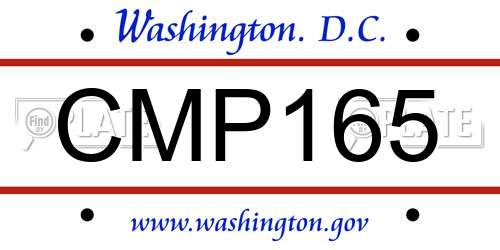 CMP165 District Of Columbia License Plate