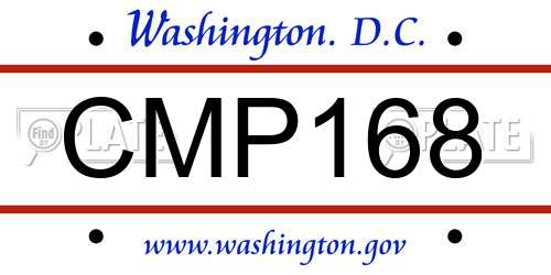 CMP168 District Of Columbia License Plate