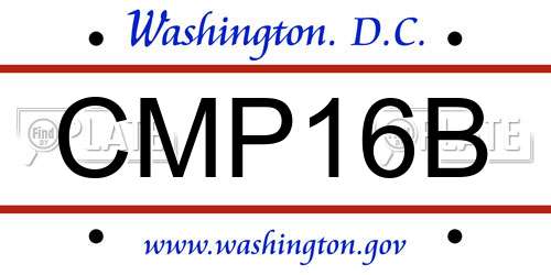 CMP16B District Of Columbia License Plate
