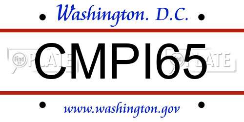 CMPI65 District Of Columbia License Plate