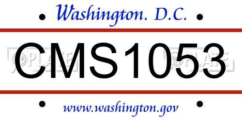 CMS1053 District Of Columbia License Plate