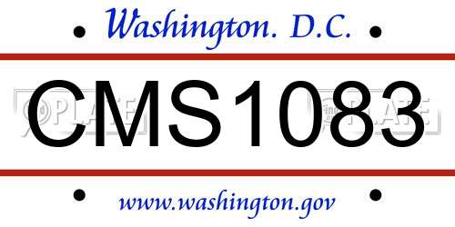CMS1083 District Of Columbia License Plate