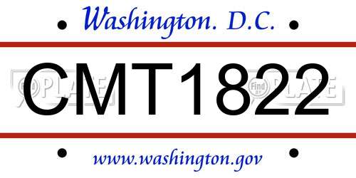 CMT1822 District Of Columbia License Plate
