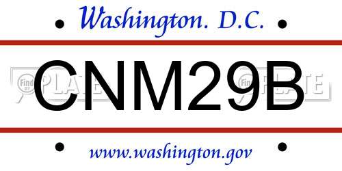 CNM29B District Of Columbia License Plate