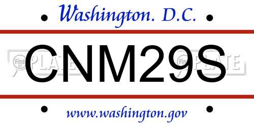 CNM29S District Of Columbia License Plate