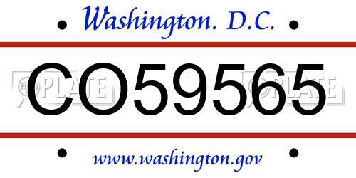 CO59565 District Of Columbia License Plate