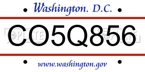 CO5Q856 District Of Columbia License Plate