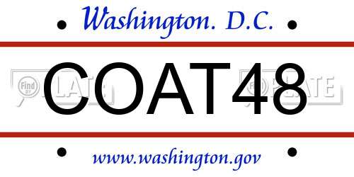 COAT48 District Of Columbia License Plate