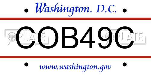 COB49C District Of Columbia License Plate