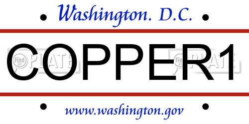 COPPER1 District Of Columbia License Plate