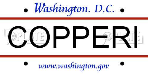 COPPERI District Of Columbia License Plate