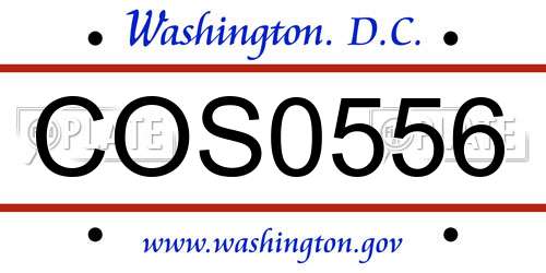 COS0556 District Of Columbia License Plate