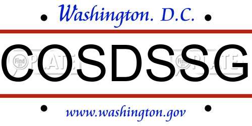 COSDSSG District Of Columbia License Plate