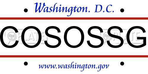 COSOSSG District Of Columbia License Plate