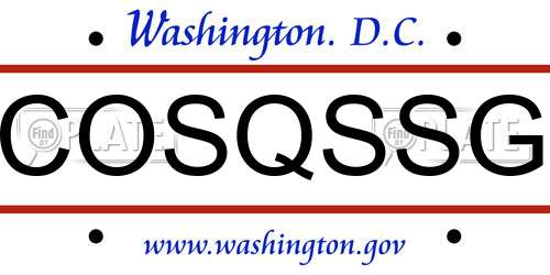 COSQSSG District Of Columbia License Plate