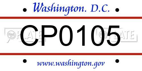 CP0105 District Of Columbia License Plate