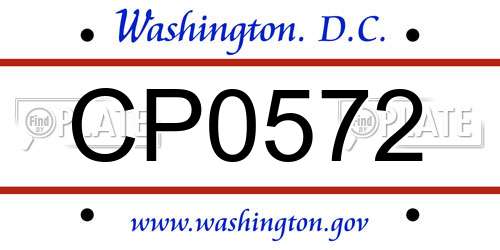 CP0572 District Of Columbia License Plate