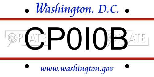 CP0I0B District Of Columbia License Plate