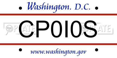 CP0I0S District Of Columbia License Plate