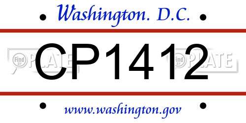 CP1412 District Of Columbia License Plate