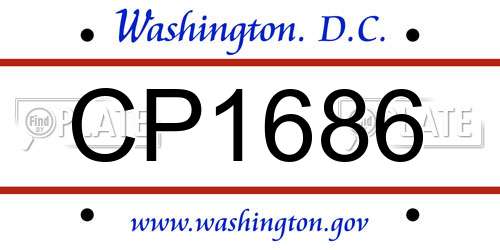 CP1686 District Of Columbia License Plate