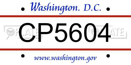 CP5604 District Of Columbia License Plate