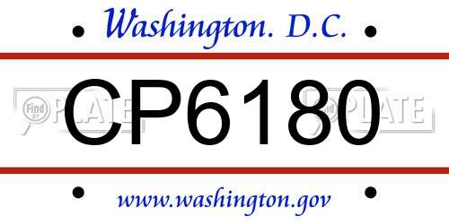 CP6180 District Of Columbia License Plate