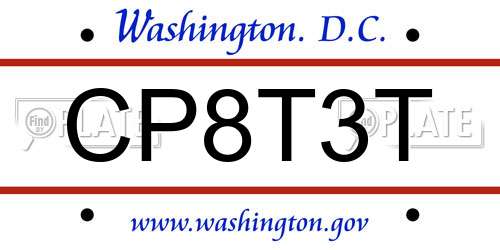CP8T3T District Of Columbia License Plate