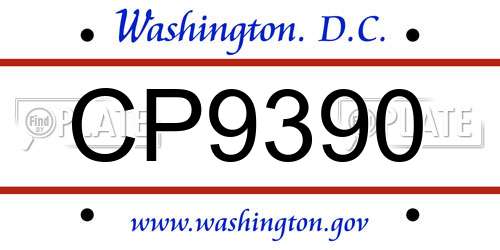 CP9390 District Of Columbia License Plate